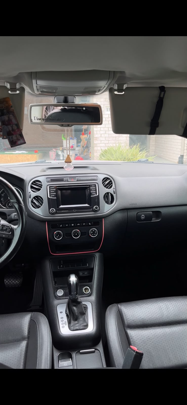 Volkswagen interior centre console and headliner after detailing