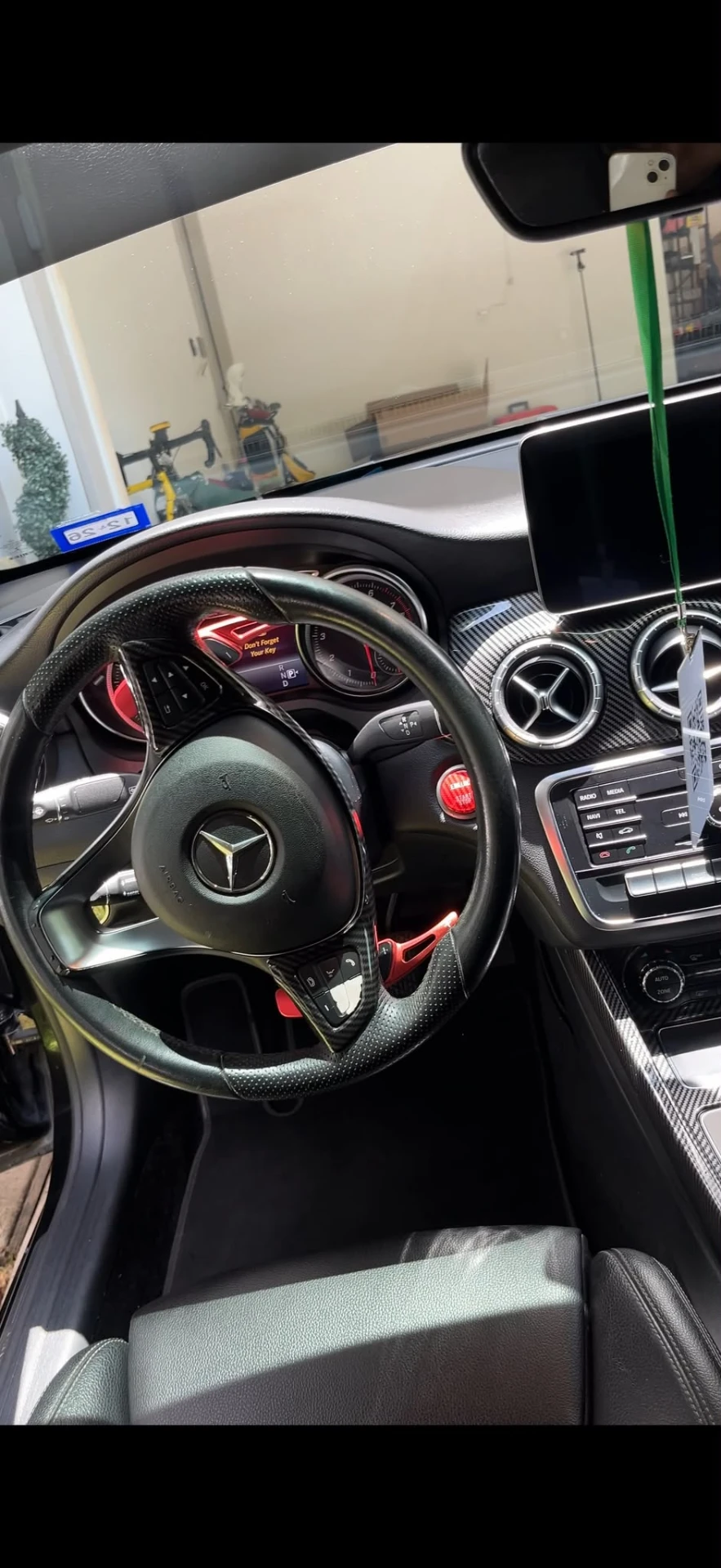 Mercedes-Benz cockpit cleaned and dressed after interior detailing
